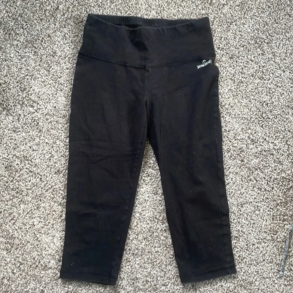Spaulding cropped black cotton leggings